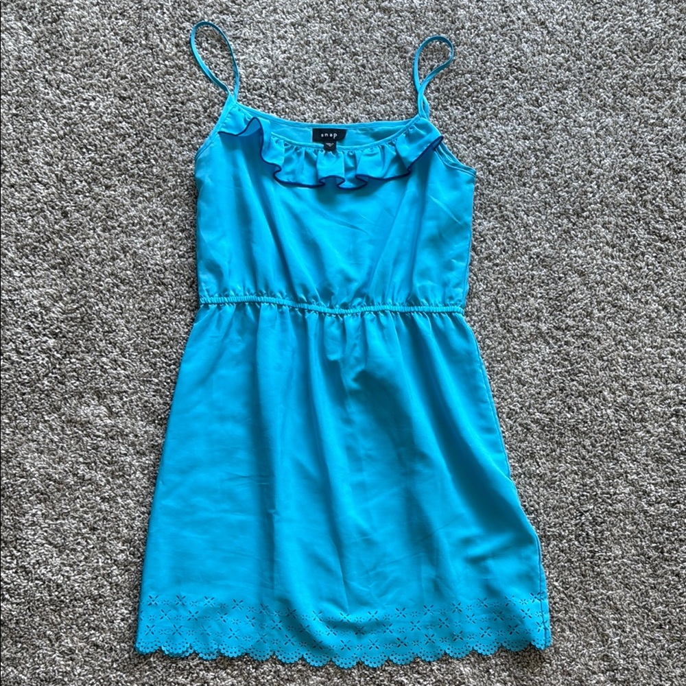 Snap Blue Mini Dress